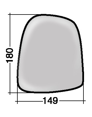 VETRO CON PIASTRA DESTRO CROMATO CURVO NISSAN PRIMASTAR 0102  0106, NISSAN PRIMASTAR 0106  0116, OPEL VIVARO 0102  0106, OPEL V