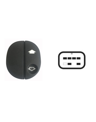 INTERRUTTORE ALZACRISTALLI PORTA ANTERIORE DESTRA 6 PIN 1 INTERRUTTORE SENZA LOGO ALZACRISTALLO FORD FIESTA 0102  0108, FORD FI