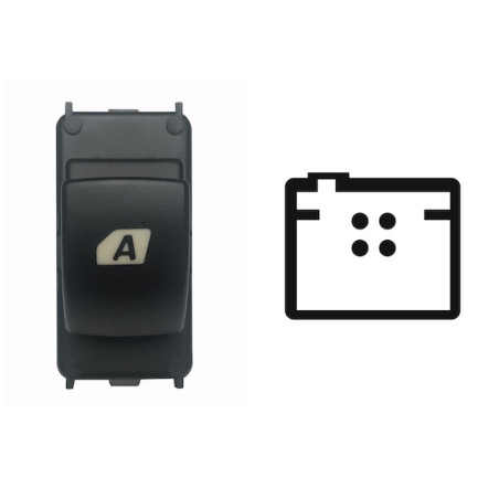 INTERRUTTORE ALZACRISTALLI PORTA ANTERIORE DESTRASINISTRA 4 PIN 1 INTERRUTTORE CITROEN BERLINGO 0108  0115, CITROEN C4 0104  01