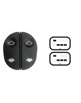 BLOCCO COMANDI ALZACRISTALLI ANTERIORE PORTA ANTERIORE SINISTRA 8 PIN 2 INTERRUTTORI FORD FIESTA JAJB 0102  0108 VERS 2006 , FO