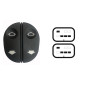 BLOCCO COMANDI ALZACRISTALLI ANTERIORE PORTA ANTERIORE SINISTRA 8 PIN 2 INTERRUTTORI FORD FIESTA JAJB 0102  0108 VERS 2006 , FO
