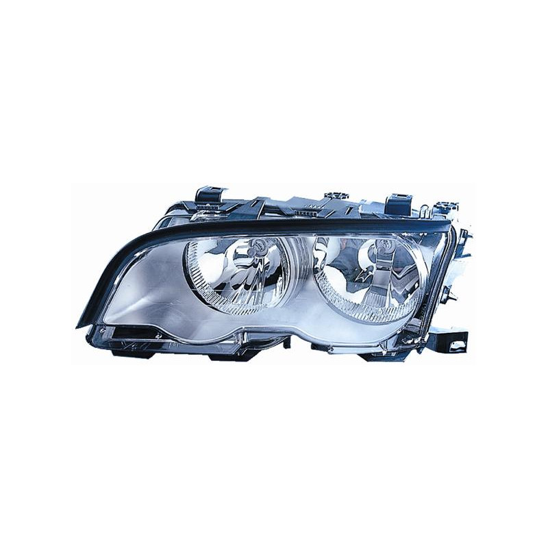 PROIETTORE DESTRO CON PARABOLA SILVER CON MOTORE BMW SERIES 3 COUPECABRIO E46 0199  0103 VERS 2001