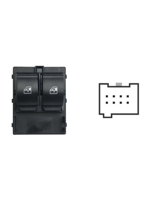 BLOCCO COMANDI ALZACRISTALLI ANTERIORE PORTA ANTERIORE SINISTRA 8 PIN 2 INTERRUTTORI CITROEN NEMO 0108, FIAT DOBLO 0109  0115, 