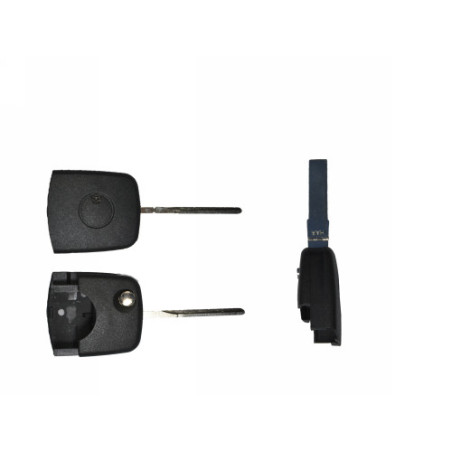 GUSCIO CHIAVE NERO 0 TASTI: SOLO PARTE SUPERIORE BOMBATA CHIP ID48 LAMA HU66 AUDI A3 0196  0103, AUDI A4 0100  0104, AUDI A6 01