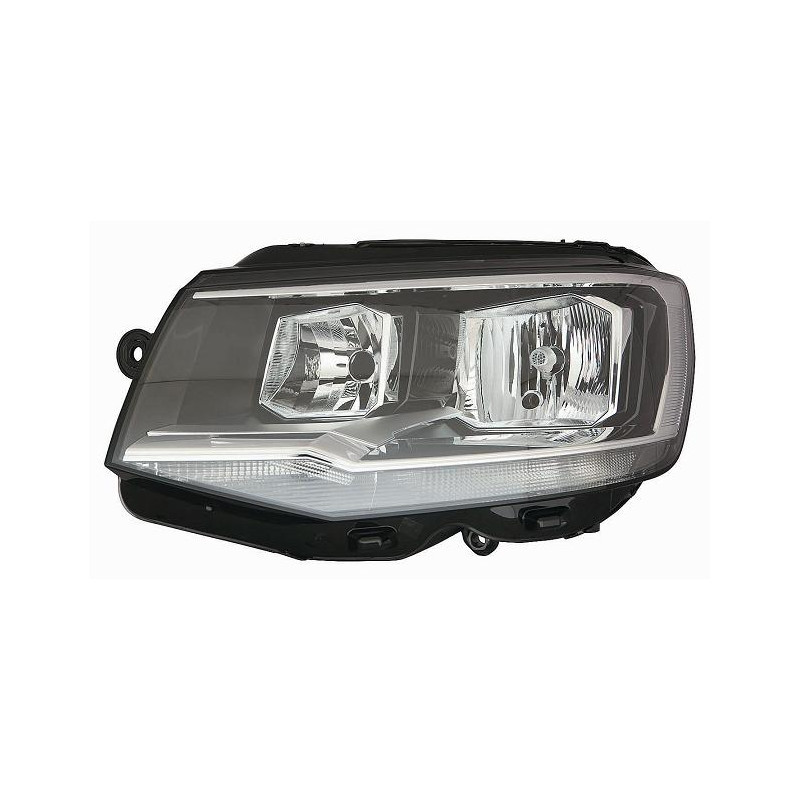 PROIETTORE SINISTRO H7-H7 CON PARABOLA NERA CON BORDO CROMATO CON MOTORE VOLKSWAGEN TRANSPORTER T6 0115  0119