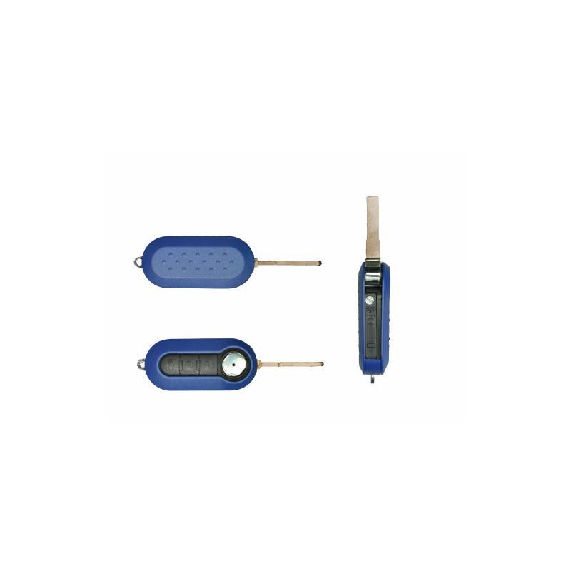 GUSCIO CHIAVE BLU 3 TASTI: TASTO APERTURA TASTO CHIUSURA TASTO PORTELLONE LAMA SIP22 FIAT 500 0107  0115, FIAT 500 L 0112  0117