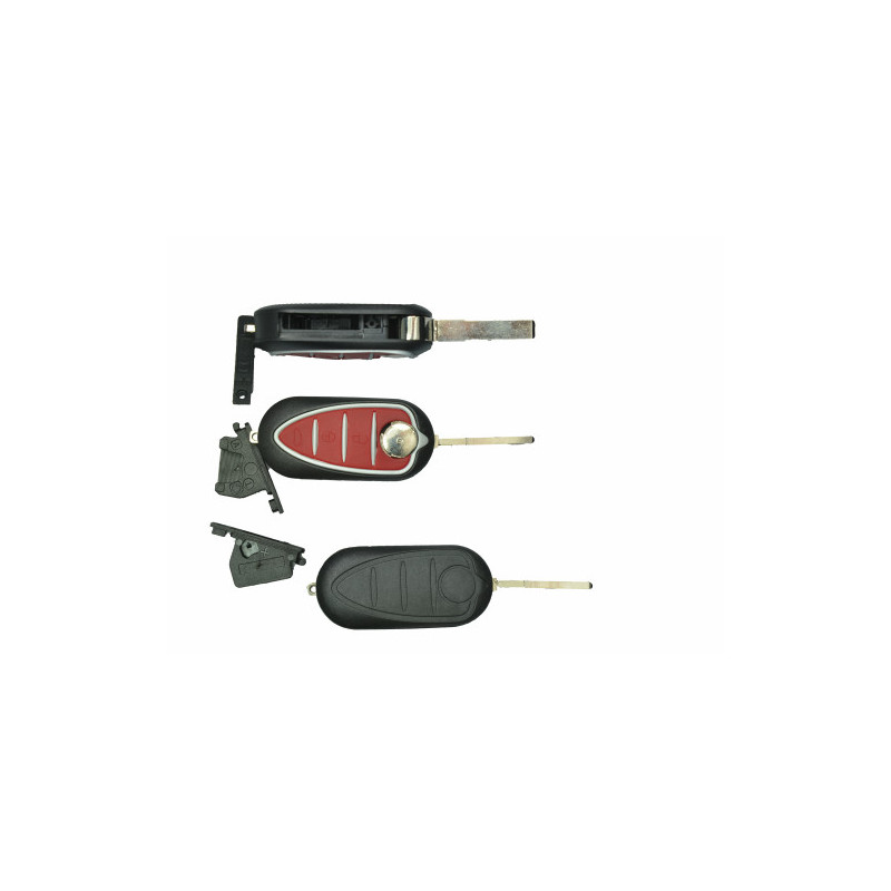 GUSCIO CHIAVE NERO CON TASTI ROSSI 3 TASTI: TASTO APERTURA TASTO CHIUSURA TASTO PORTELLONE LAMA SIP22 ALFA ROMEO GIULIETTA 0110