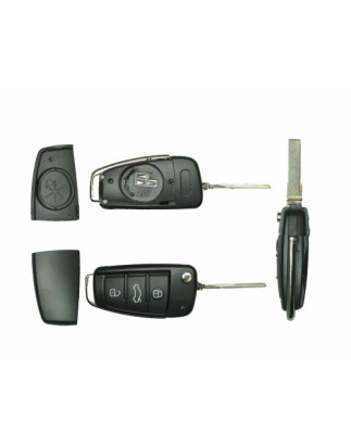 GUSCIO CHIAVE NERO 3 TASTI: INCAVO AUDI TASTO APERTURA TASTO CHIUSURA TASTO PORTELLONE LAMA HU66 AUDI A2 0100  0105, AUDI A3 01