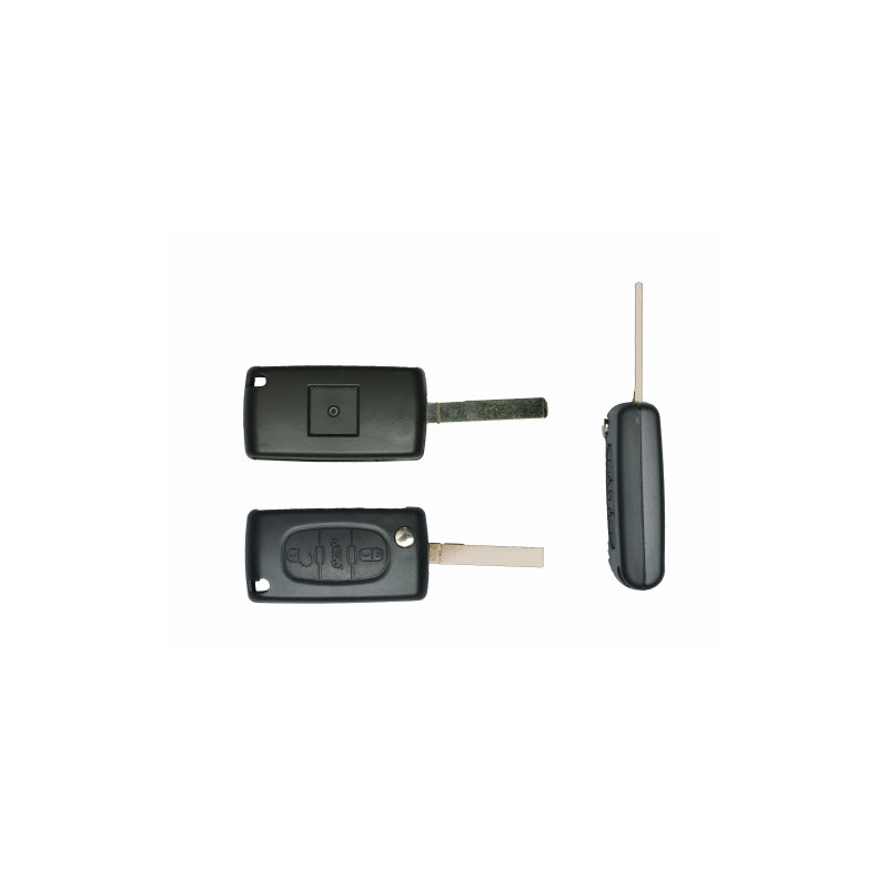 GUSCIO CHIAVE NERO 3 TASTI: TASTO APERTURA TASTO CHIUSURA TASTO PORTELLONE LAMA SIP22 PEUGEOT 207 0106  0114, PEUGEOT 307 0101 