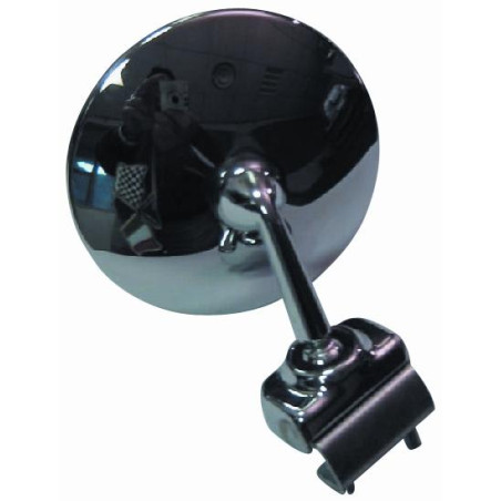 RETROVISORE CROMATO TONDO CON ATTACCO A MORSETTO FIAT 500 F  L  R 19651975