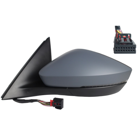 RETROVISORE ELETTRICO SINISTRO 6 PIN CON PRIMER TERMICO ASFERICO CON FANALINO INTEGRATO LED SKODA KAMIQ 0119, SKODA SCALA 0119