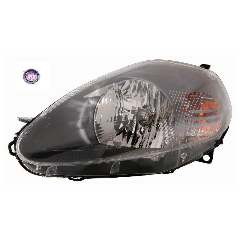 PROIETTORE DESTRO CON PARABOLA GRIGIA SCURA CON MOTORE FIAT GRANDE PUNTO 199 20052012       VERS 2008