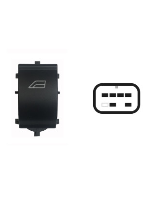 INTERRUTTORE ALZACRISTALLI PORTA ANTERIORE DESTRA 6 PIN 1 INTERRUTTORE CON ALZACRISTALLI POSTERIORI MANUALI CON CONNETTORE NERO