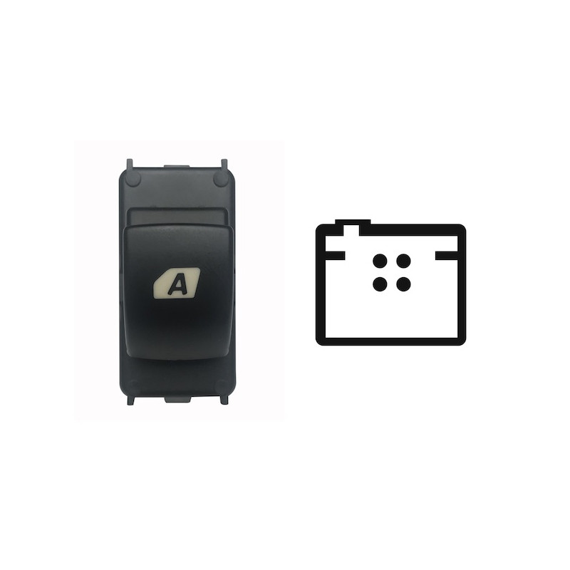 INTERRUTTORE ALZACRISTALLI PORTA ANTERIORE DESTRASINISTRA 4 PIN 1 INTERRUTTORE CITROEN BERLINGO B9 20082015      , CITROEN C4 L
