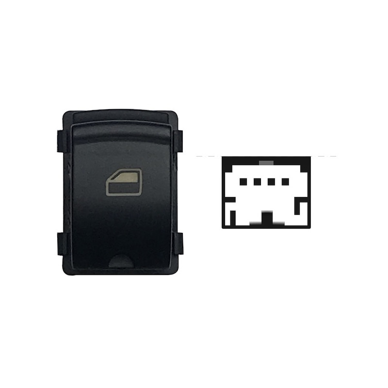 INTERRUTTORE ALZACRISTALLI PORTA ANTERIORE DESTRA PORTA POSTERIORE DESTRASINISTRA 4 PIN 1 INTERRUTTORE NEROBIANCO AUDI A3 8P18P