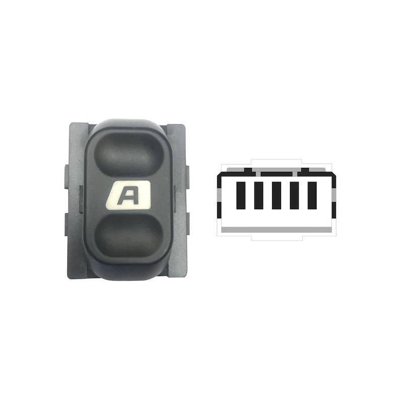 INTERRUTTORE ALZACRISTALLI PORTA ANTERIORE DESTRA 5 PIN 1 INTERRUTTORE CITROEN BERLINGO MF 20022008      , CITROEN BERLINGO MF 