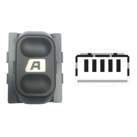 INTERRUTTORE ALZACRISTALLI PORTA ANTERIORE DESTRA 5 PIN 1 INTERRUTTORE CITROEN BERLINGO MF 20022008      , CITROEN BERLINGO MF 