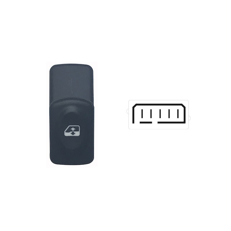 INTERRUTTORE ALZACRISTALLI PORTA ANTERIORE DESTRASINISTRA 5 PIN 1 INTERRUTTORE RENAULT KANGOO KC0KC1 19982003