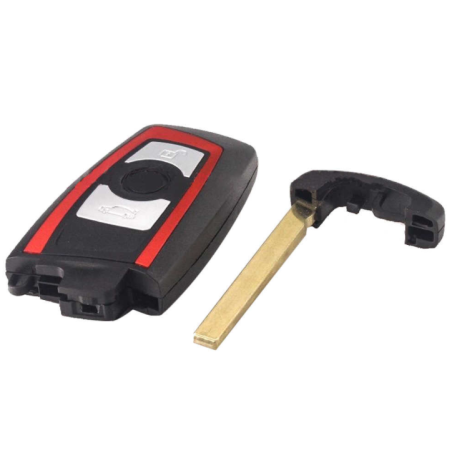 GUSCIO CHIAVE NERO CON BORDO ROSSO 3 TASTI: TASTO APERTURA TASTO CHIUSURA TASTO PORTELLONE BMW SERIES 5 E60E61 20032010      , 