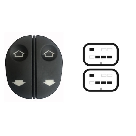 BLOCCO COMANDI ALZACRISTALLI ANTERIORE PORTA ANTERIORE SINISTRA 8 PIN 2 INTERRUTTORI FORD FIESTA JAJB 20022008       VERS 2006 