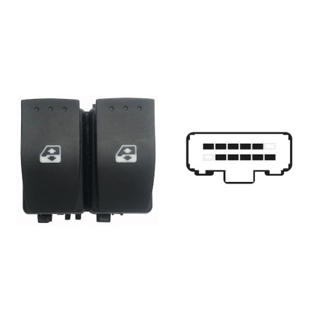 BLOCCO COMANDI ALZACRISTALLI ANTERIORE PORTA ANTERIORE SINISTRA 10 PIN 2 INTERRUTTORI CON COMFORT SINISTRO OPEL VIVARO X83 2002