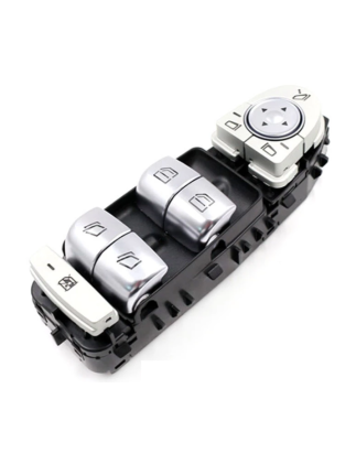 BLOCCO COMANDI PORTA ANTERIORE SINISTRA 3 PIN 4 INTERRUTTORI NERO-CROMATO RETROVISORI RIBALTABILI BLOCCO FINESTRINI MERCEDES-BE