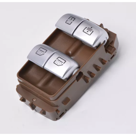 BLOCCO COMANDI ALZACRISTALLI PORTA POSTERIORE DESTRASINISTRA 3 PIN 4 INTERRUTTORI BASE MARRONEINTERRUTTORI SILVER FUNZIONE TEND