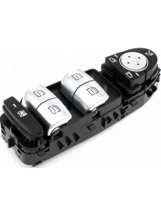 BLOCCO COMANDI ALZACRISTALLIRETROVISORI PORTA ANTERIORE SINISTRA 3 PIN 4 INTERRUTTORI CROMATO-NERO BLOCCO FINESTRINI MERCEDES-B