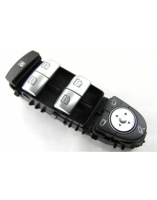 BLOCCO COMANDI ALZACRISTALLIRETROVISORI PORTA ANTERIORE SINISTRA 3 PIN 4 INTERRUTTORI CROMATO-NERO BLOCCO FINESTRINI MERCEDES-B
