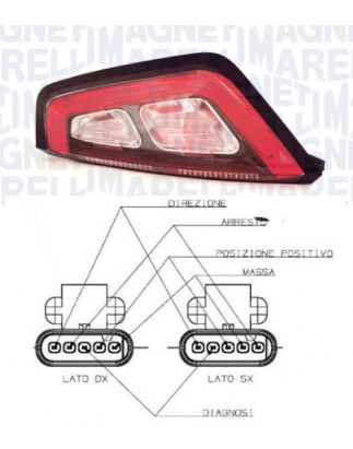 FANALE POSTERIORE DESTRO SENZA PORTALAMPADA LED BORDO NERO ATTACCO A VITI FIAT PUNTO 199 2012          , FIAT PUNTO EVO 199 200