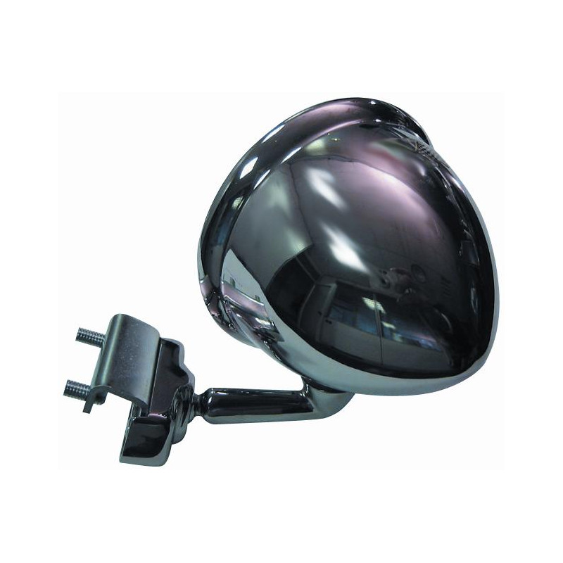 RETROVISORE CROMATO A CALICE CON ATTACCO A MORSETTO FIAT 500 F  L  R 19651975