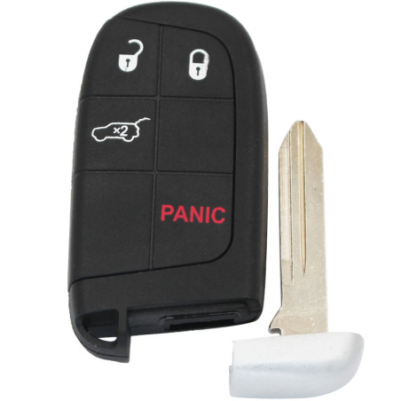 GUSCIO CHIAVE NERO 3+1 TASTI:  TASTO APERTURA TASTO CHIUSURA TASTO PORTELLONE TASTO PANIC LAMA DI EMERGENZA FIAT 500 X 334 2015