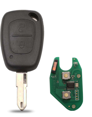GUSCIO CHIAVE COMPLETO CON CHIP 46 ELECTRONIC BOARD TIPO FREQUENZA: 433MHZ TASTO APERTURA TASTO CHIUSURA OPEL MOVANO X70 199820