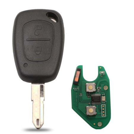 GUSCIO CHIAVE COMPLETO CON CHIP 46 ELECTRONIC BOARD TIPO FREQUENZA: 433MHZ TASTO APERTURA TASTO CHIUSURA OPEL MOVANO X70 199820