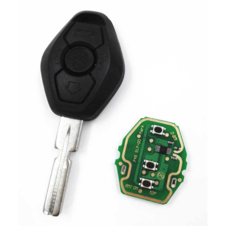 GUSCIO CHIAVE COMPLETO 3 TASTI: CON CHIP ID44 TIPO FREQUENZA: 315 MHZ TASTO APERTURA TASTO CHIUSURA TASTO PORTELLONE BMW SERIES