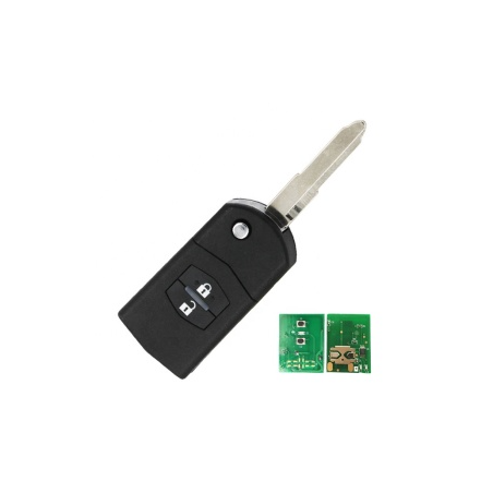 GUSCIO CHIAVE COMPLETO CON LAMA MAZ24R CON CHIP 4D63 TIPO FREQUENZA: 433MHZ BIT 80 TASTO APERTURA TASTO CHIUSURA MAZDA 3 SDN-HB