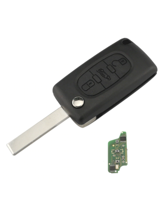 GUSCIO CHIAVE COMPLETO 3 TASTI: CON LAMA HU83 CON CHIP ID46 CE0523 TIPO FREQUENZA: 433MHZ TASTO APERTURA TASTO CHIUSURA TASTO P