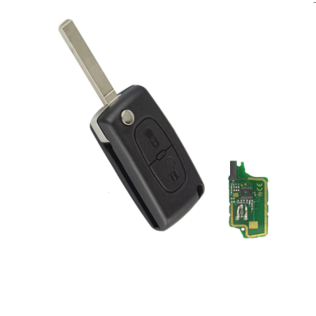 GUSCIO CHIAVE COMPLETO 3 TASTI: CON LAMA VA2 CON CHIP ID46 CE0536 TIPO FREQUENZA: 433MHZ TASTO APERTURA TASTO CHIUSURA TASTO PO