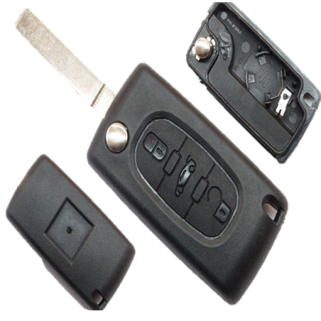 GUSCIO CHIAVE 3 TASTI: ALLOGGIO BATTERIA TASTO APERTURA TASTO CHIUSURA TASTO PORTELLONE LAMA SIP22 CITROEN C3 FCFN 20022010    