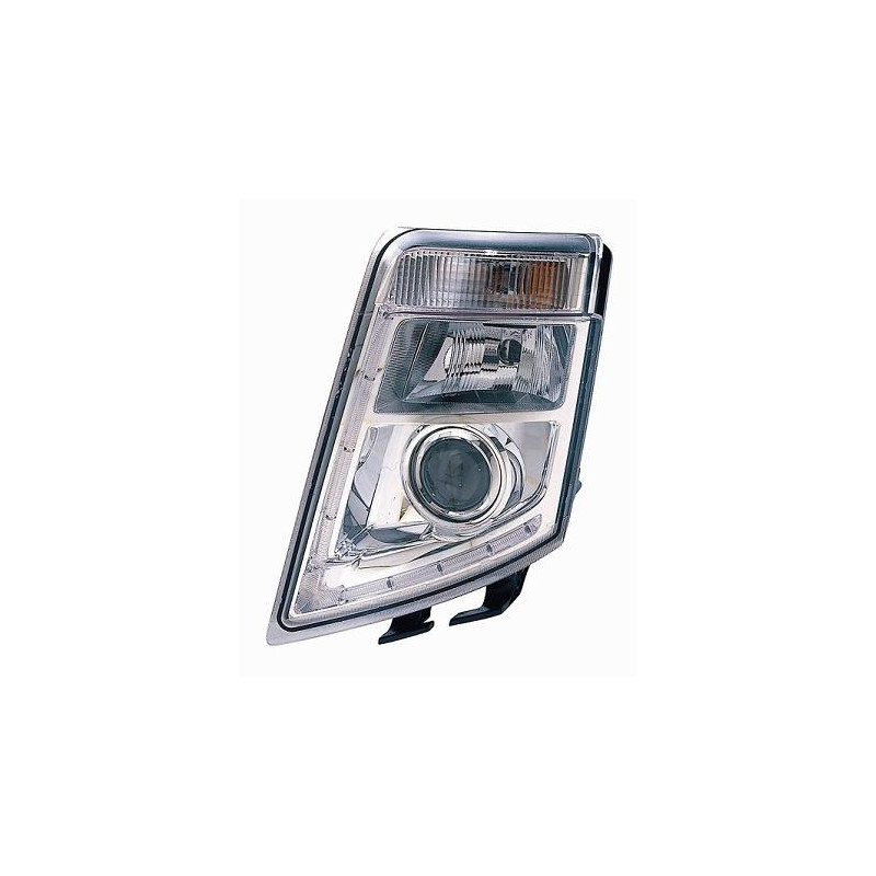 PROIETTORE SINISTRO LED REGOLAZIONE MANUALE CON PARABOLA CROMATA VOLVO TRUCK FH16 20082013