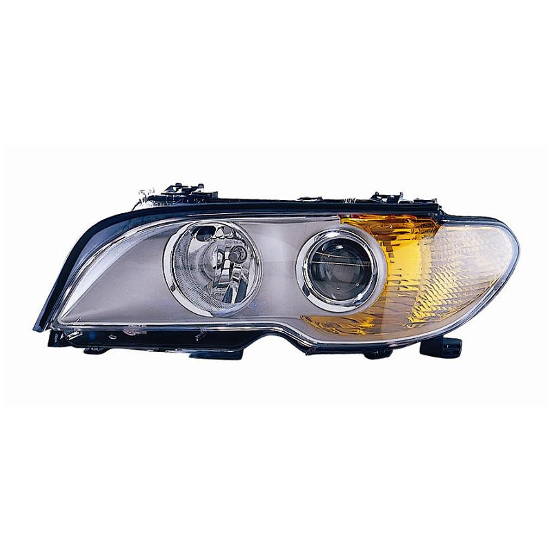 PROIETTORE SINISTRO CON PARABOLA CROMATO CON FANALE ARANCIO BMW SERIES 3 COUPECABRIO E46 20032006
