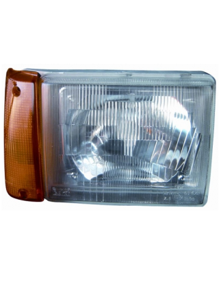 PROIETTORE DESTRO H4 MODELLO *DEPO* CON PREDISPOSIZIONE REGOLAZIONE MANUALE CON LENTE ARANCIO FIAT PANDA 141 19862003