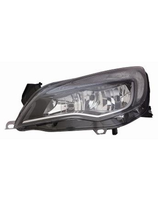 PROIETTORE DESTRO CON PARABOLA NERA CON BORDO CROMATO CON MOTORE CON LUCE DIURNA OPEL ASTRA J 5DSW P10 20132016