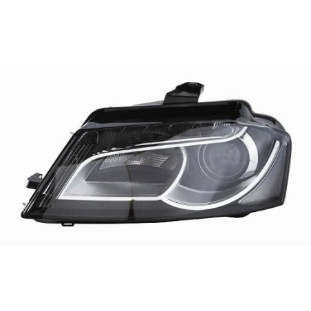 PROIETTORE DESTRO XENON CON PARABOLA NERA CON MOTORE AUDI A3 8P18PA 20032008       VERS 012009 , AUDI A3 8P18PA8P7 20082012
