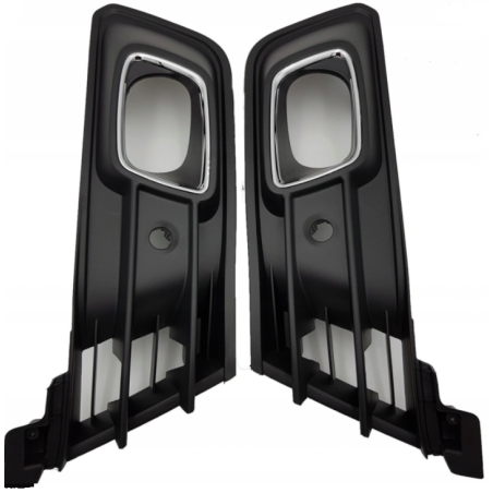 KIT GRIGLIE PARAURTI ANTERIORE DESTRASINISTRA NERE CSENS CON SEDE FENDINEBBIA CON MODANATURA CROMATA RENAULT CAPTUR I J5H5 2017