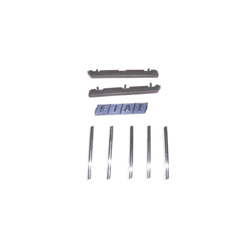 KIT GRIGLIE CROMATE 5 BARRETTE + SIGLA + 2 GUARNIZIONI FIAT UNO 146158 19891993