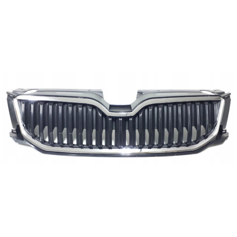 GRIGLIA PARAURTI ANTERIORE NERA CON CORNICE CROMATA SKODA OCTAVIA 6 5E3NL3NR35E55E6 20132017