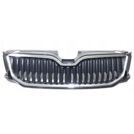 GRIGLIA PARAURTI ANTERIORE NERA CON CORNICE CROMATA SKODA OCTAVIA 6 5E3NL3NR35E55E6 20132017