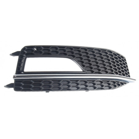 GRIGLIA PARAURTI ANTERIORE DESTRA CON FENDINEBBIA CON MODANATURA CROMATA INTERNO NERO AUDI A4 8KH8K28K5 20112015