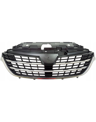 GRIGLIA PARAURTI ANTERIORE CENTRALE NERA CON MODANATURA CROMATA 4PZ RENAULT TRAFIC EG 20142019       VERS2019 , RENAULT TRAFIC 
